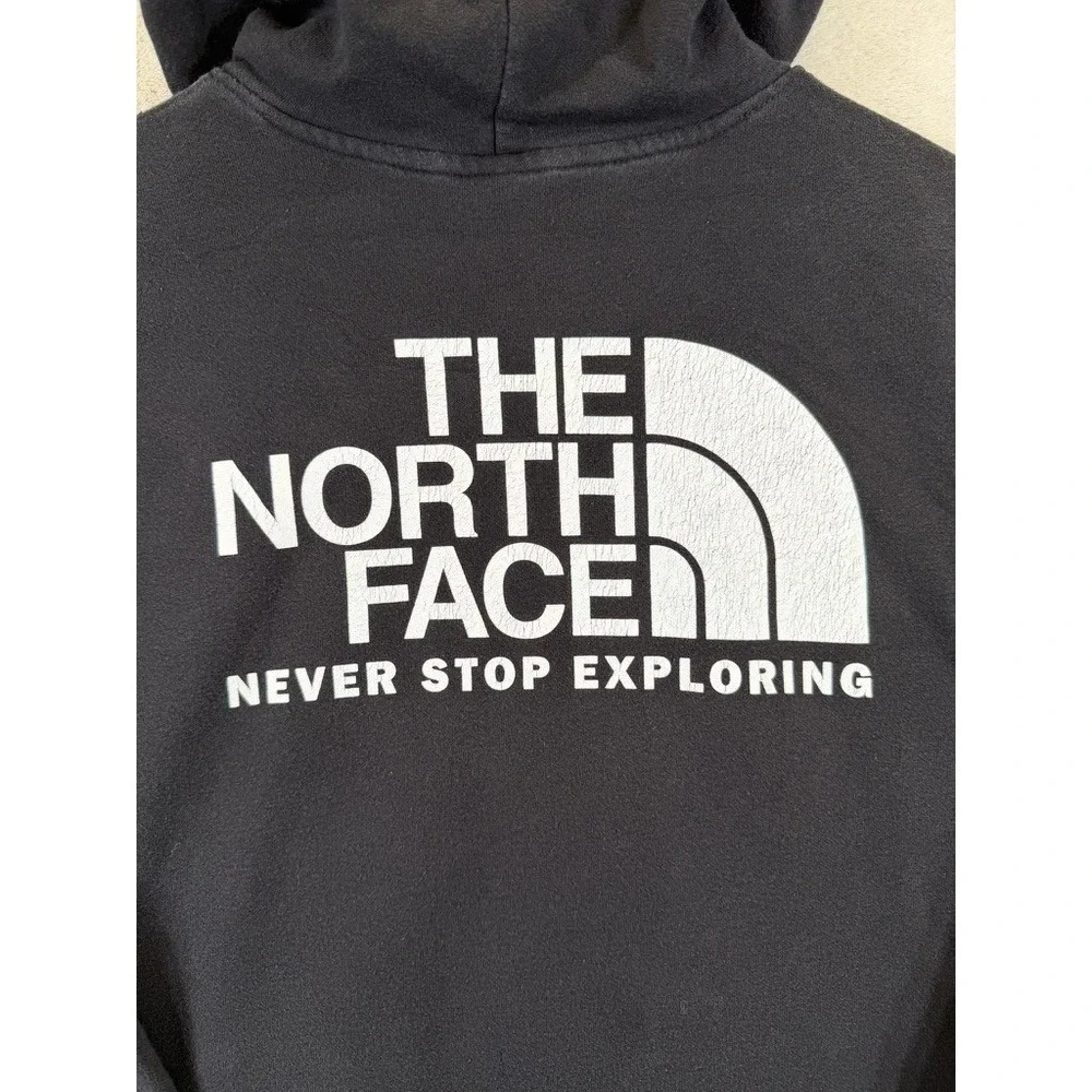 The North Face Hoodie Mens Large Black Pullover Logo Fleece‎ Sweatshirt Graphic